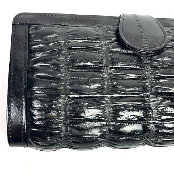 Vintage Real Eel Skin Black Clutch Wallet Korea - Picture 10 of 13